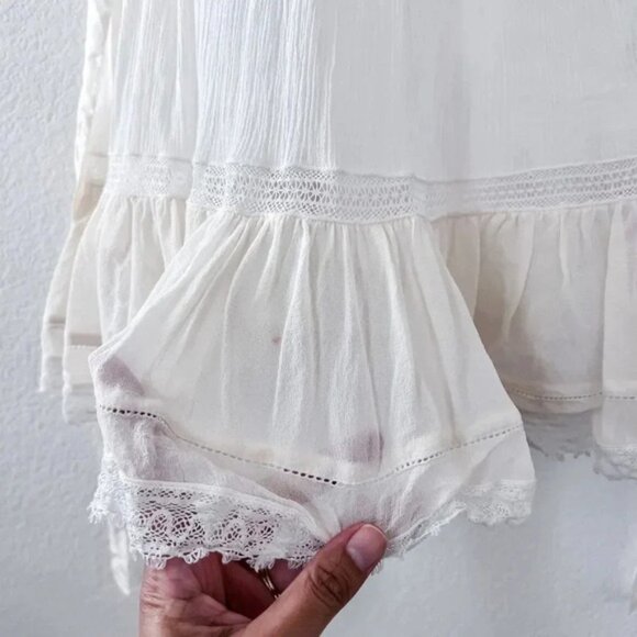 Ulla Johnson Women's White 100% Cotton Henriette Pleated Mini Dress with Ruffles - Picture 8 of 8